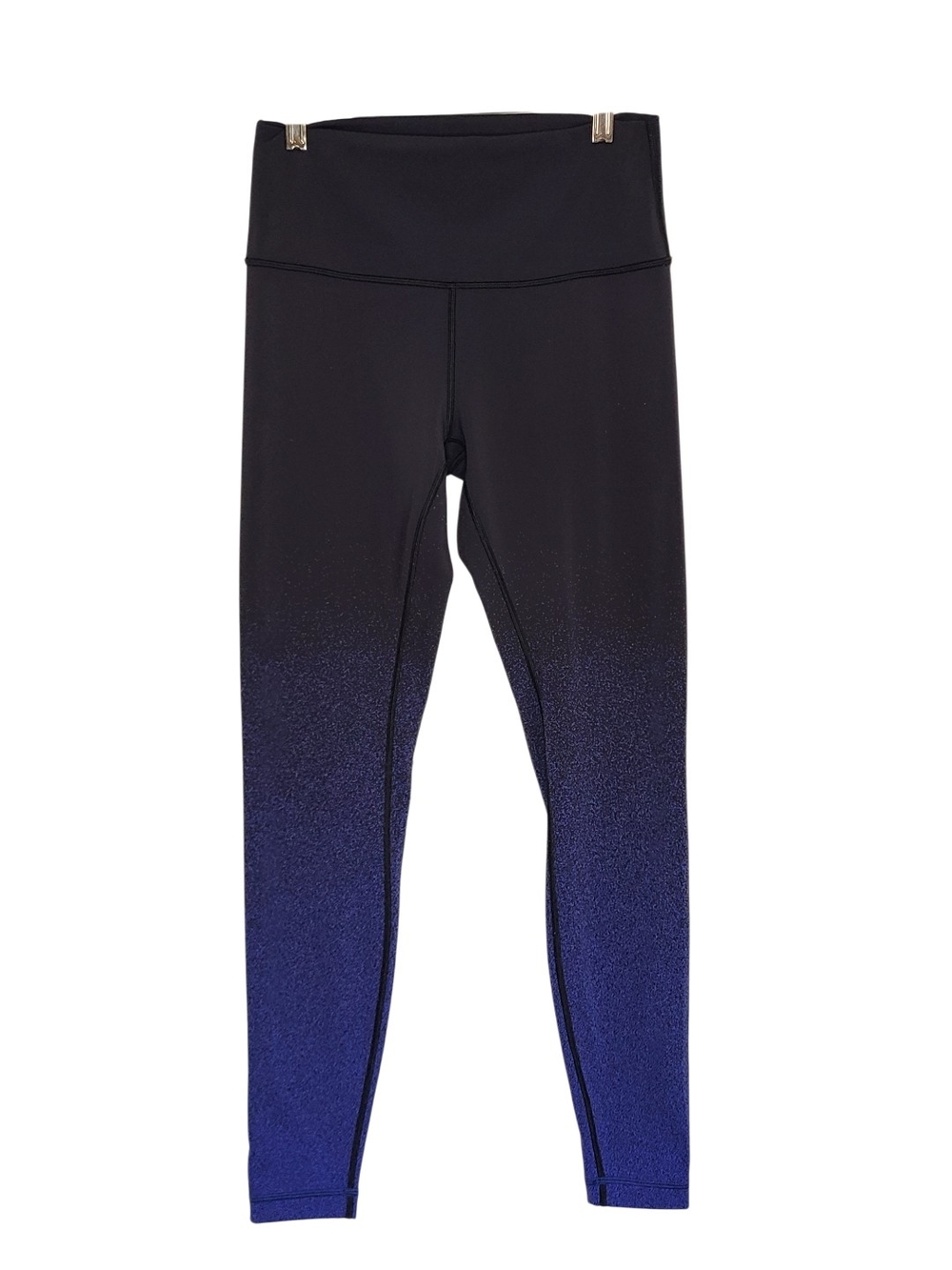 Lululemon Black Blue Ombre Evolve High Rise Yoga Leggings Size 8 Sparkle Speckle